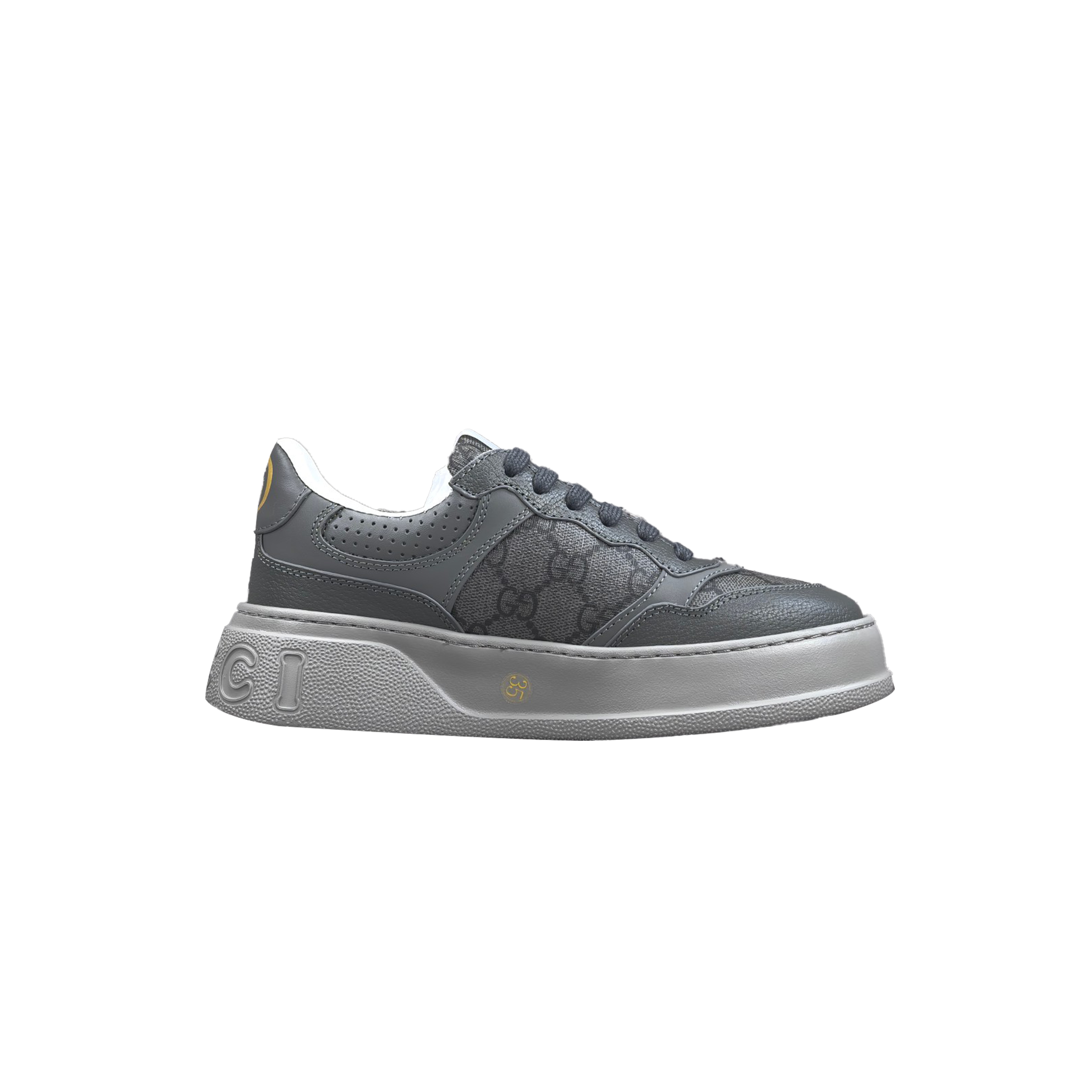 G*u*i gg monogram chunky gray lace up sneakers 669582